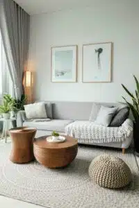 Peaceful, scenic view of flowers and natural landscape, gentle colors creating a calming visual atmosphere